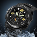 Чоловічий спортивний годинник Skmei 2341BK Black з комбінованим циферблатом та водозахистом 5 ATM
