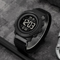 Чоловічий спортивний годинник Skmei 2497NBKBK All Black з електронним циферблатом та нейлоновим ремінцем