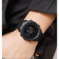 Чоловічий спортивний годинник Skmei 2497NBKBK All Black з електронним циферблатом та нейлоновим ремінцем