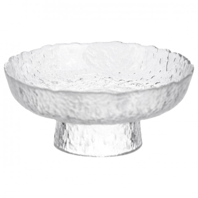 Фруктовниця на ніжці Ice Textured 15 см з крижаною текстурою скла Yiwu HP-34-88