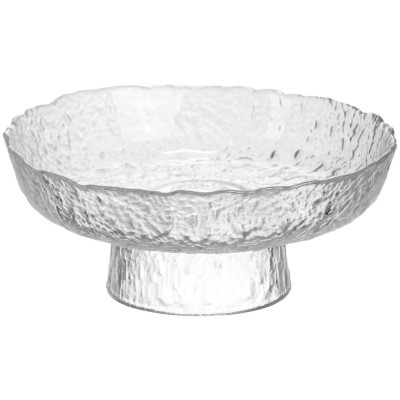 Фруктовниця на ніжці Ice Textured 20 см з крижаною текстурою скла Yiwu HP-34-89