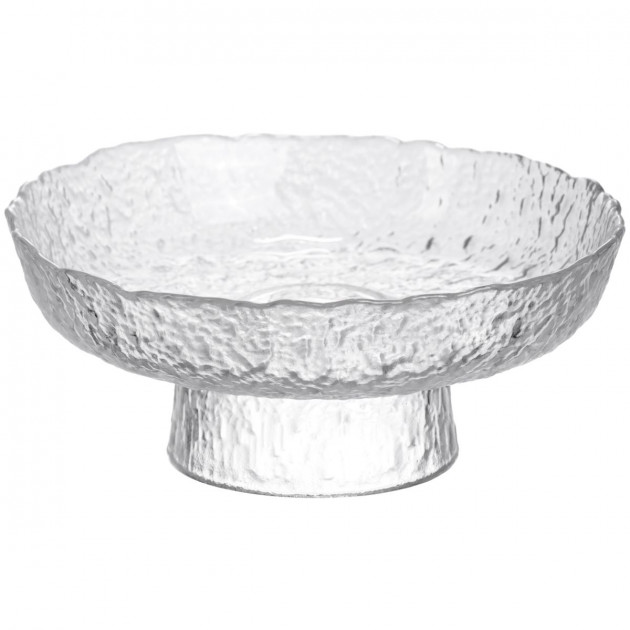 Фруктовниця на ніжці Ice Textured 20 см з крижаною текстурою скла Yiwu HP-34-89