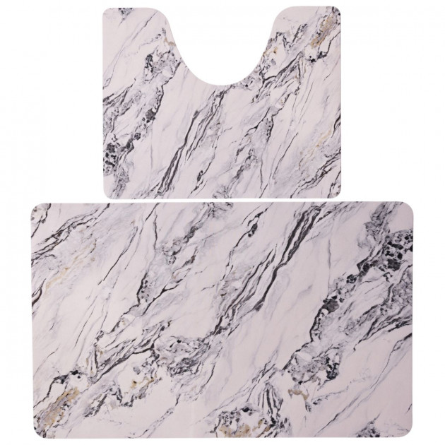 Набір килимків для ванної та туалету White Marble 50*80/40*50 см Yiwu HP-42-181