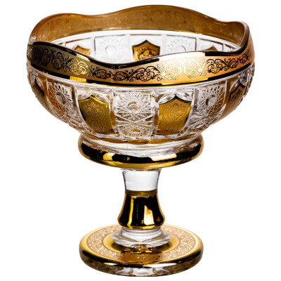 Ваза для фруктів скляна Bohemia Gold 26 см Yiwu HP-34-137