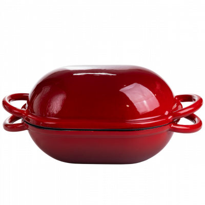 Форма-жаровня для хліба чавунна емальована 1,4 л, червоний Yiwu HP-FLG-23 RED