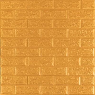 3D панель самоклеющаяся 700x770x5мм кирпич Золото (011-5) SW-00000147