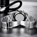 Чоловічий годинник Benyar BY-5169 Silver-White зі сталевим браслетом, хронографом та тахіметром