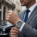 Чоловічий класичний годинник Benyar BY-5225 Silver-Black зі сріблястим браслетом та чорним циферблатом