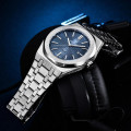 Чоловічий класичний годинник Benyar BY-5156 Silver-Blue зі сріблястим браслетом та синім циферблатом