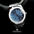Чоловічий класичний годинник Benyar BY-5156 Silver-Blue зі сріблястим браслетом та синім циферблатом