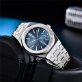 Чоловічий класичний годинник Benyar BY-5156 Silver-Blue зі сріблястим браслетом та синім циферблатом