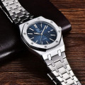 Чоловічий годинник Benyar BY-5156 Silver-Blue з синім циферблатом та сталевим браслетом