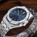 Чоловічий годинник Benyar BY-5156 Silver-Blue з синім циферблатом та сталевим браслетом