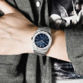 Чоловічий годинник Benyar BY-5156 Silver-Blue з синім циферблатом та сталевим браслетом