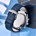 Чоловічий годинник Benyar BY-5206 Silver-Blue з хронографом та шкіряним ремінцем