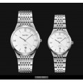 Жіночий класичний годинник Skmei 9139WTSI-B White-Silver B зі сріблястим браслетом та датою