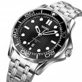 Чоловічий класичний годинник Skmei 9276SSIBK Silver-Black Steel Strap з металевим браслетом