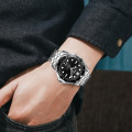 Чоловічий класичний годинник Skmei 9276SSIBK Silver-Black Steel Strap з металевим браслетом