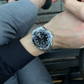 Чоловічий класичний годинник Skmei 9276SSIBK Silver-Black Steel Strap з металевим браслетом