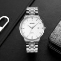 Чоловічий годинник Skmei 1801SSI Silver Case Mesh Band з мінеральним склом та сріблястим браслетом
