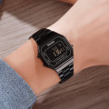 Чоловічий годинник Skmei 1647BK Black з електронним циферблатом та металевим браслетом
