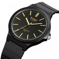 Чоловічий годинник Skmei 2108BKGD Black-Gold з каучуковим ремінцем та захистом 5 ATM