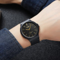 Чоловічий годинник Skmei 2108BKGD Black-Gold з каучуковим ремінцем та захистом 5 ATM