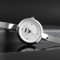 Жіночий класичний годинник Skmei 1390SI Silver зі сріблястим браслетом та мінеральним склом