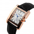 Жіночий класичний годинник Skmei 1085BK Black зі шкіряним ремінцем та мінеральним склом