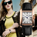 Жіночий класичний годинник Skmei 1085BK Black зі шкіряним ремінцем та мінеральним склом