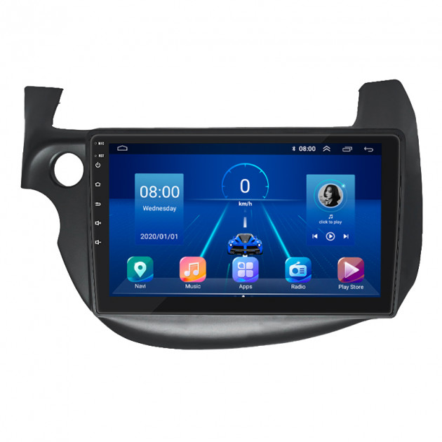 Штатная магнитола Lesko для Honda Jazz II 2008-2010 экран 10" 2/32Gb 4G Wi-Fi GPS Top