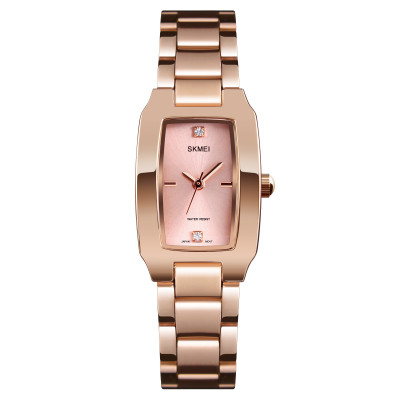 Жіночий годинник Skmei 1400RG Rose Gold у кольорі рожеве золото з прямокутним корпусом