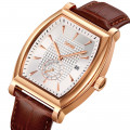 Чоловічий класичний годинник Skmei 9306RGSI Rose Gold-Silver з мінеральним склом та шкіряним ремінцем