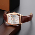 Чоловічий класичний годинник Skmei 9306RGSI Rose Gold-Silver з мінеральним склом та шкіряним ремінцем