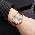 Чоловічий класичний годинник Skmei 9306RGSI Rose Gold-Silver з мінеральним склом та шкіряним ремінцем