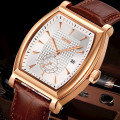 Чоловічий класичний годинник Skmei 9306RGSI Rose Gold-Silver з мінеральним склом та шкіряним ремінцем