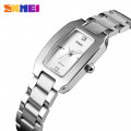 Жіночий годинник Skmei 1400SI Silver у сріблястому кольорі з мінеральним склом та металевим браслетом