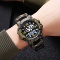 Чоловічий тактичний годинник Skmei 1283NCMAG Camo Green з компасом та паракордовим ремінцем