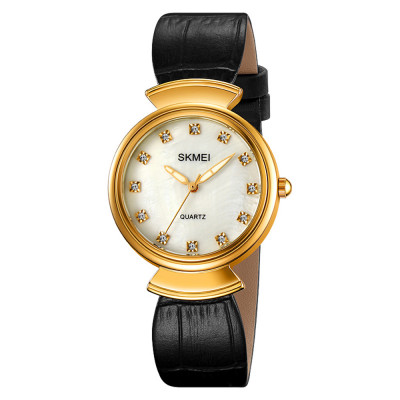 Жіночий годинник Skmei 2165GDWTBK Gold-White-Black у класичному стилі з мінеральним склом