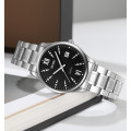 Чоловічий класичний годинник Skmei 2158SIBK Silver-Black з металевим браслетом та мінеральним склом