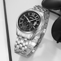 Чоловічий годинник Skmei 9319SIBK Silver-Black з металевим браслетом та мінеральним склом