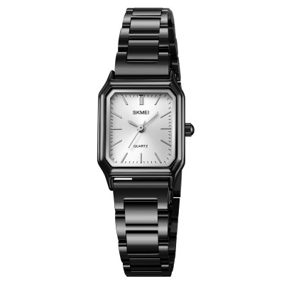 Жіночий класичний годинник Skmei 2237BKSI Black-Silver з металевим браслетом та мінеральним склом