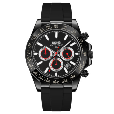 Чоловічий годинник Skmei 9275BKBK Black-Black з хронографом та календарем, чорний корпус