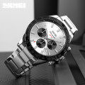 Чоловічий годинник Skmei 9259SISI Silver-Silver з хронографом та календарем, сталевий браслет