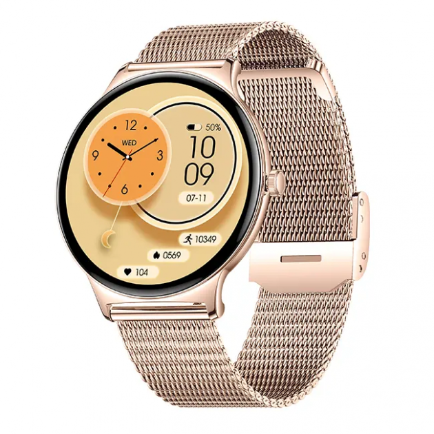 Розумний годинник Modfit Business Pro Gold Mesh з AMOLED дисплеєм та функцією дзвінків (1077-0333)