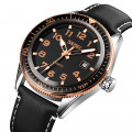 Чоловічий годинник Skmei 9232LRGBK Rose-Gold Black Leather з мінеральним склом та шкіряним ремінцем