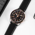 Чоловічий годинник Skmei 9232LRGBK Rose-Gold Black Leather з мінеральним склом та шкіряним ремінцем