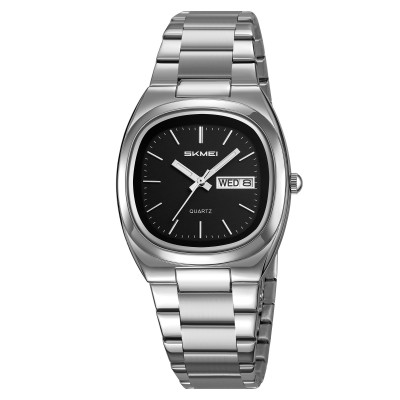 Чоловічий годинник Skmei 2420SIBK Silver-Black з металевим браслетом та мінеральним склом