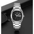 Чоловічий годинник Skmei 2420SIBK Silver-Black з металевим браслетом та мінеральним склом
