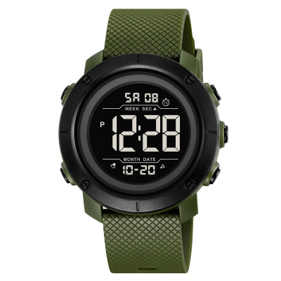 Чоловічий спортивний годинник Skmei 2497PAGBK Army Green-Black з електронним циферблатом та підсвічуванням